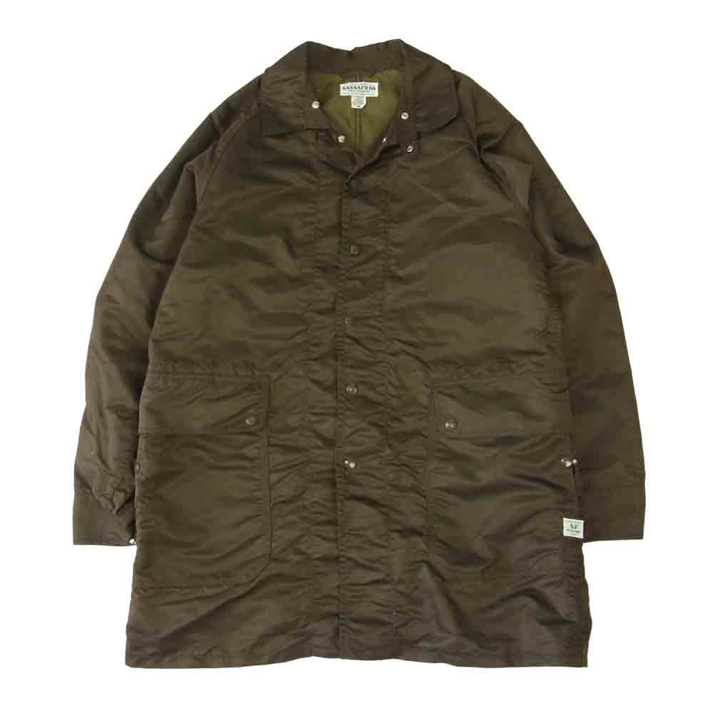 SASAFRAS ササフラス FALL LEAF COAT NYRON TWILL フォール リーフ コート ナイロン ツイル カーキ系 XL【美品】【中古】