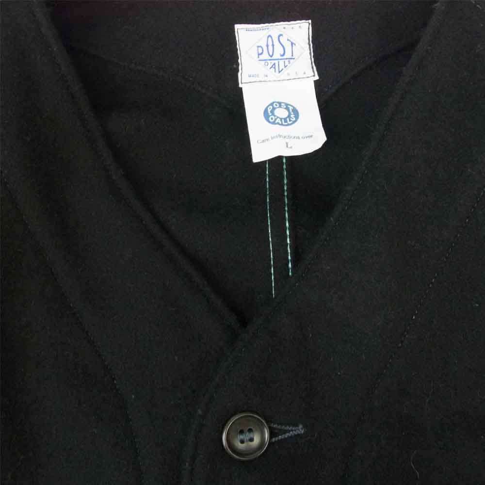 POST OVERALLS ポストオーバーオールズ SUPER DV ノーカラー ジャケット ネイビー系 L【中古】