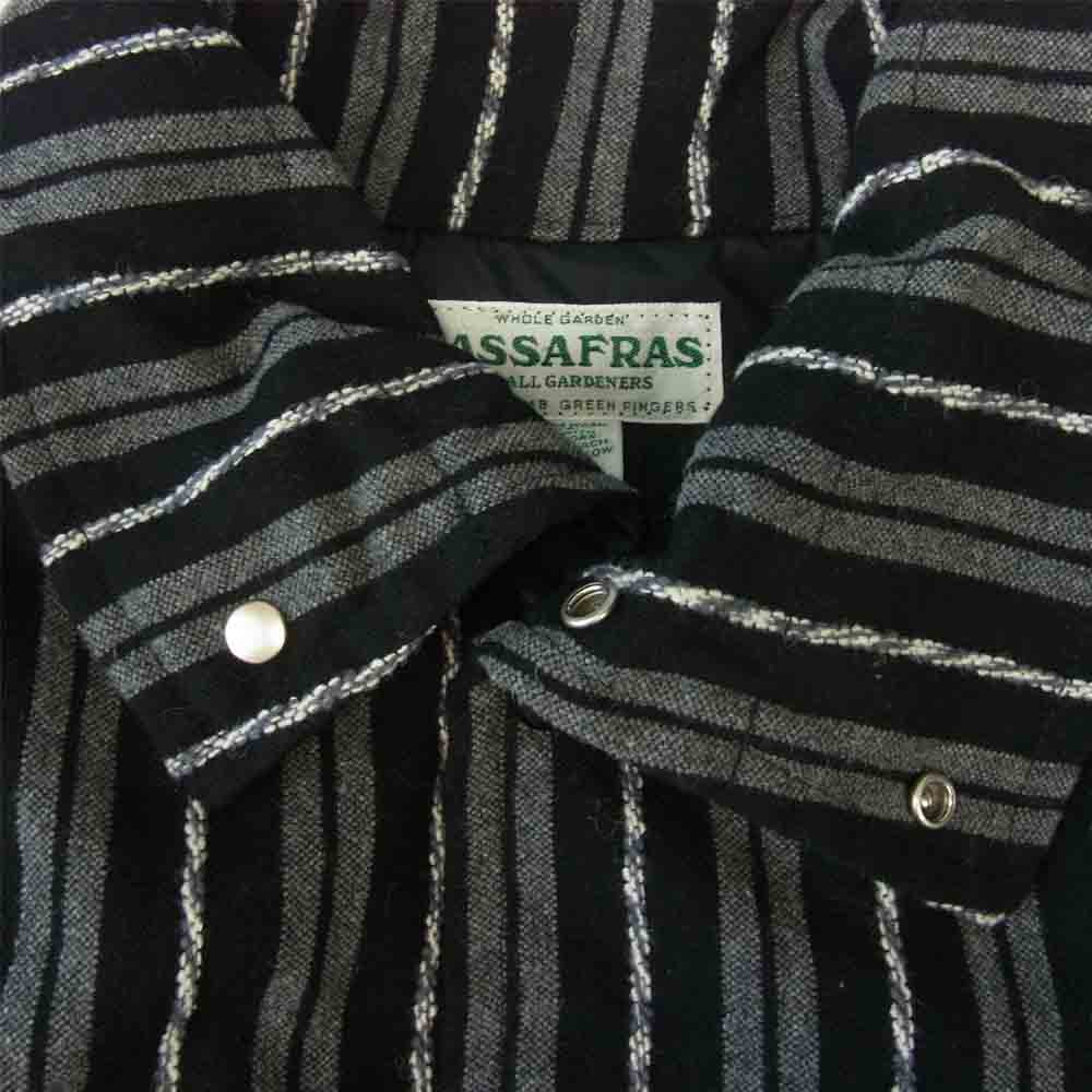 SASAFRAS ササフラス Northerly Tube Breaker Blanket Stripe Jacketノーザリー チューブ ブレーカー ブランケット ジャケット ブラック系 XL【美品】【中古】