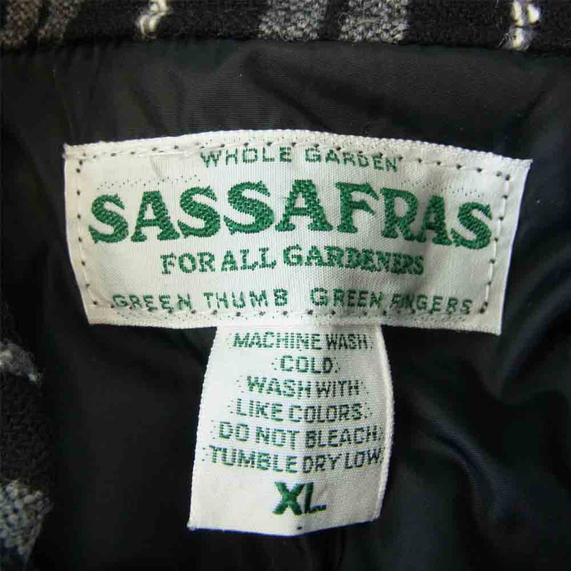 SASAFRAS ササフラス Northerly Tube Breaker Blanket Stripe Jacketノーザリー チューブ ブレーカー ブランケット ジャケット ブラック系 XL【美品】【中古】