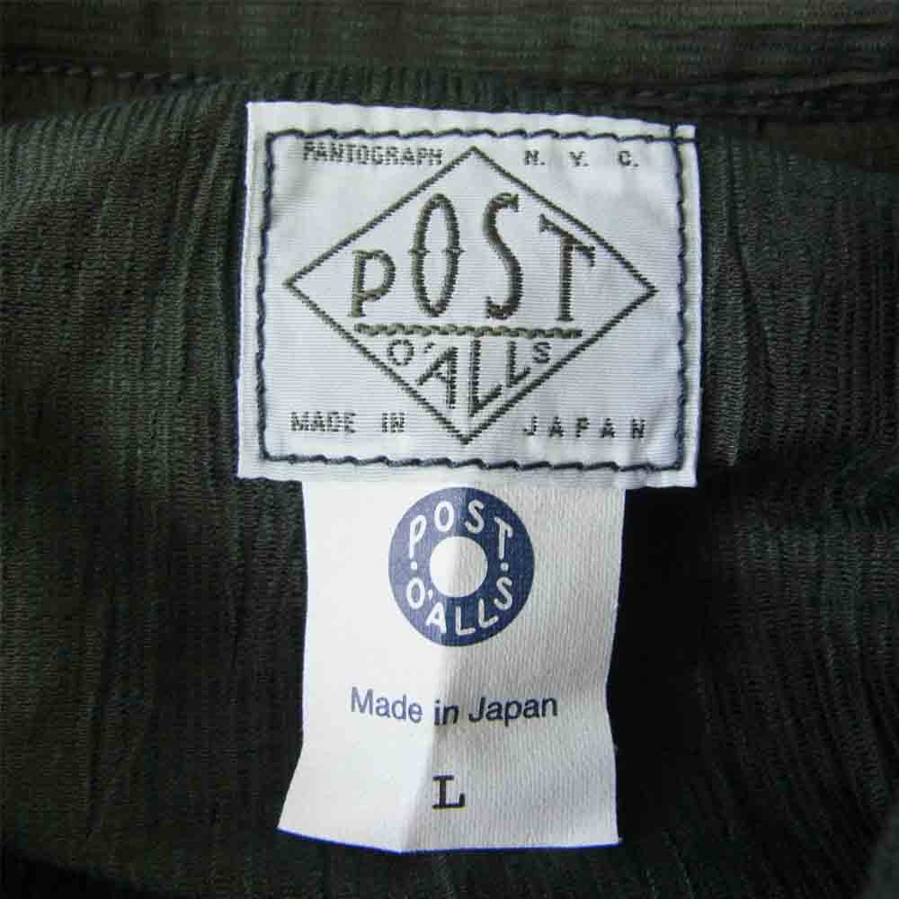 POST OVERALLS ポストオーバーオールズ WALKABOUT 2 ウォークアバウト 長袖 シャツ ジャケット グリーン オリーブ系 L【新古品】【未使用】【中古】