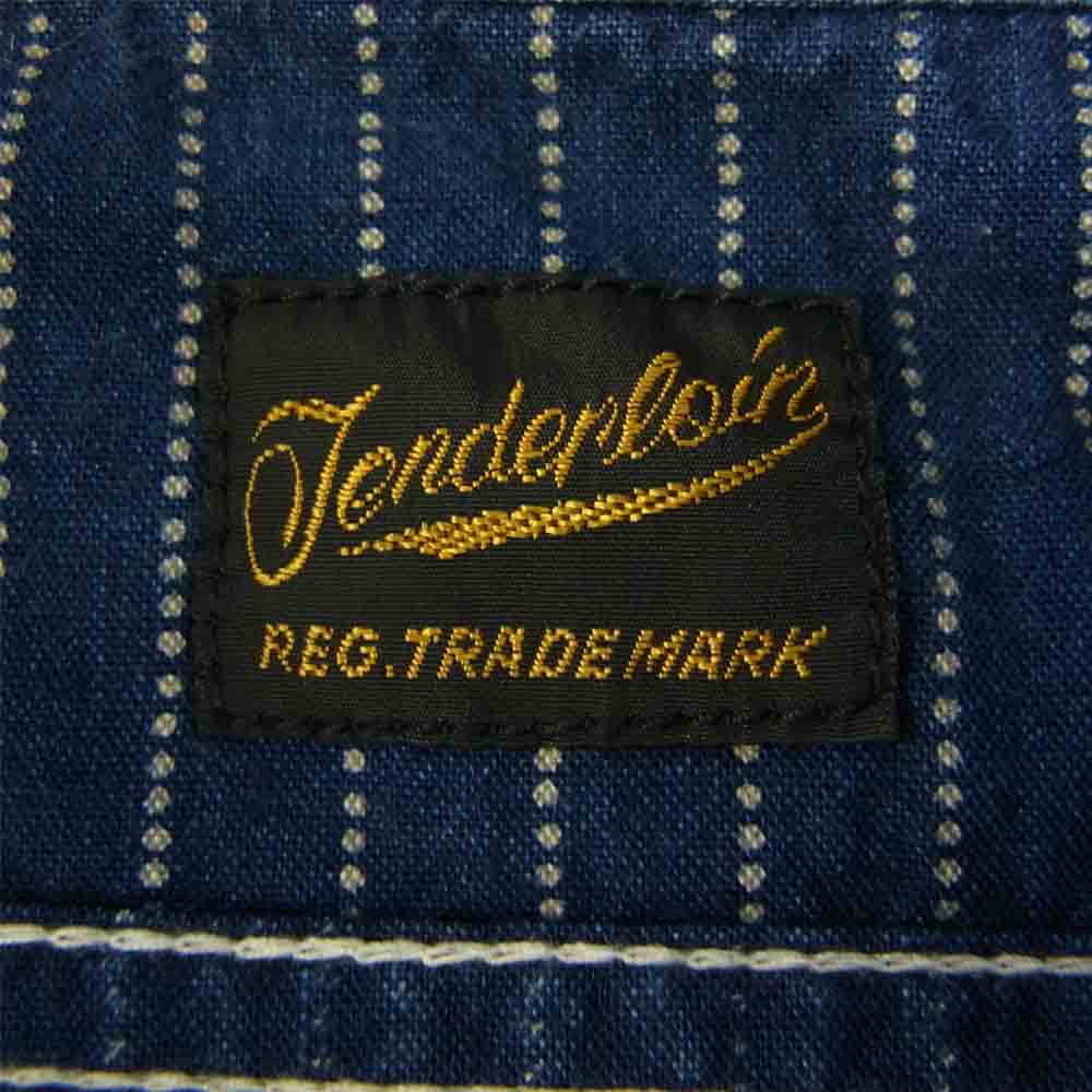 TENDERLOIN テンダーロイン 日本製 T-POLKA DOT SHIRT コットン ドット ストライプ 長袖 シャツ インディゴブルー系 S【中古】