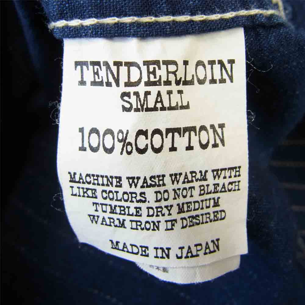 TENDERLOIN テンダーロイン 日本製 T-POLKA DOT SHIRT コットン ドット ストライプ 長袖 シャツ インディゴブルー系 S【中古】