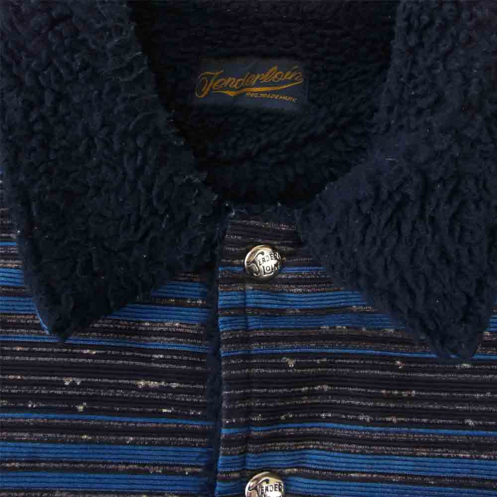 TENDERLOIN テンダーロイン T-CORDUROY BORDER JKT コーデュロイ ボーダー ボア ジャケット ネイビー系 M【中古】
