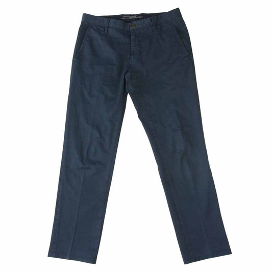 INCOTEX インコテックス コットン スラックス パンツ スリムフィット ネイビー系 30【中古】