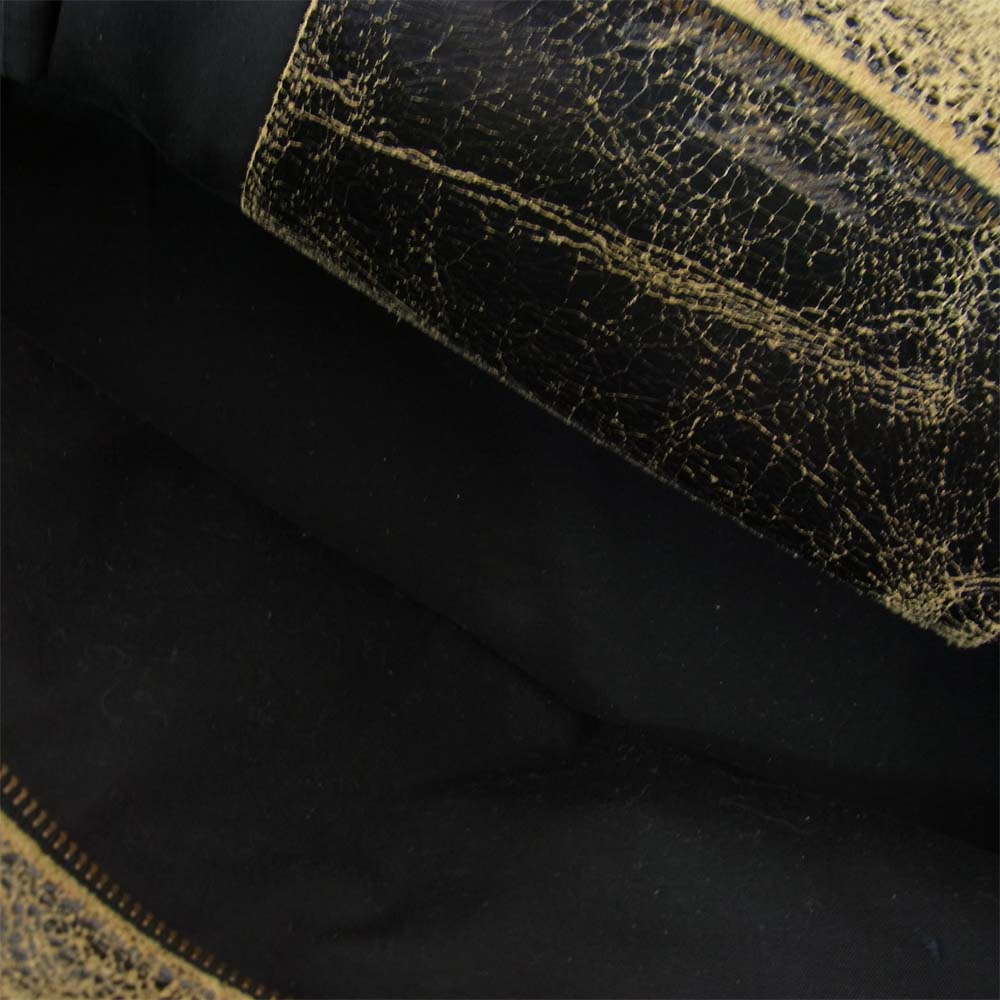 JAS.M.B ジャスエムビー クラック加工 レザー ボストン バッグ ブラック系【中古】