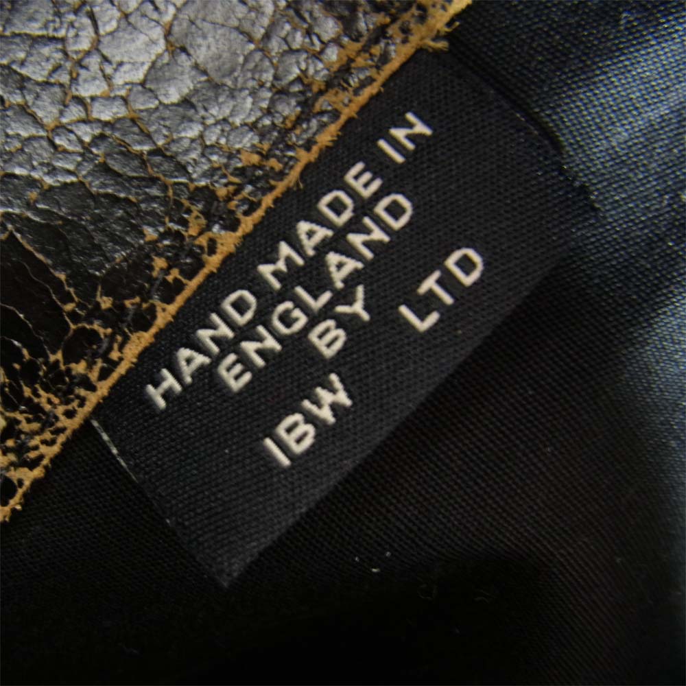 JAS.M.B ジャスエムビー クラック加工 レザー ボストン バッグ ブラック系【中古】