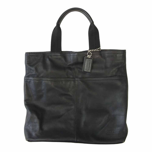 COACH コーチ 70310 フルグレイン レザー ハンド トート バッグ ブラック系【中古】