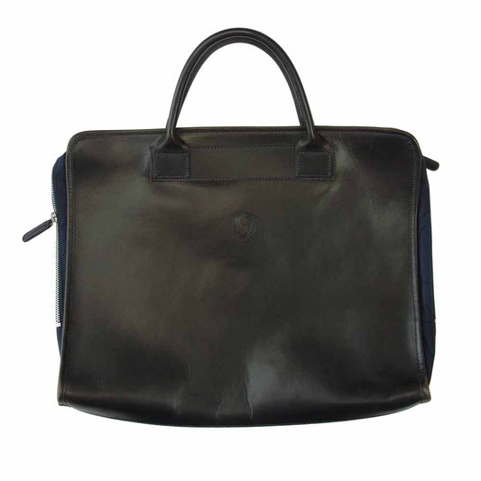Felisi フェリージ 9884/6 レザー ナイロン ブリーフケース ブラック系 ネイビー系【中古】