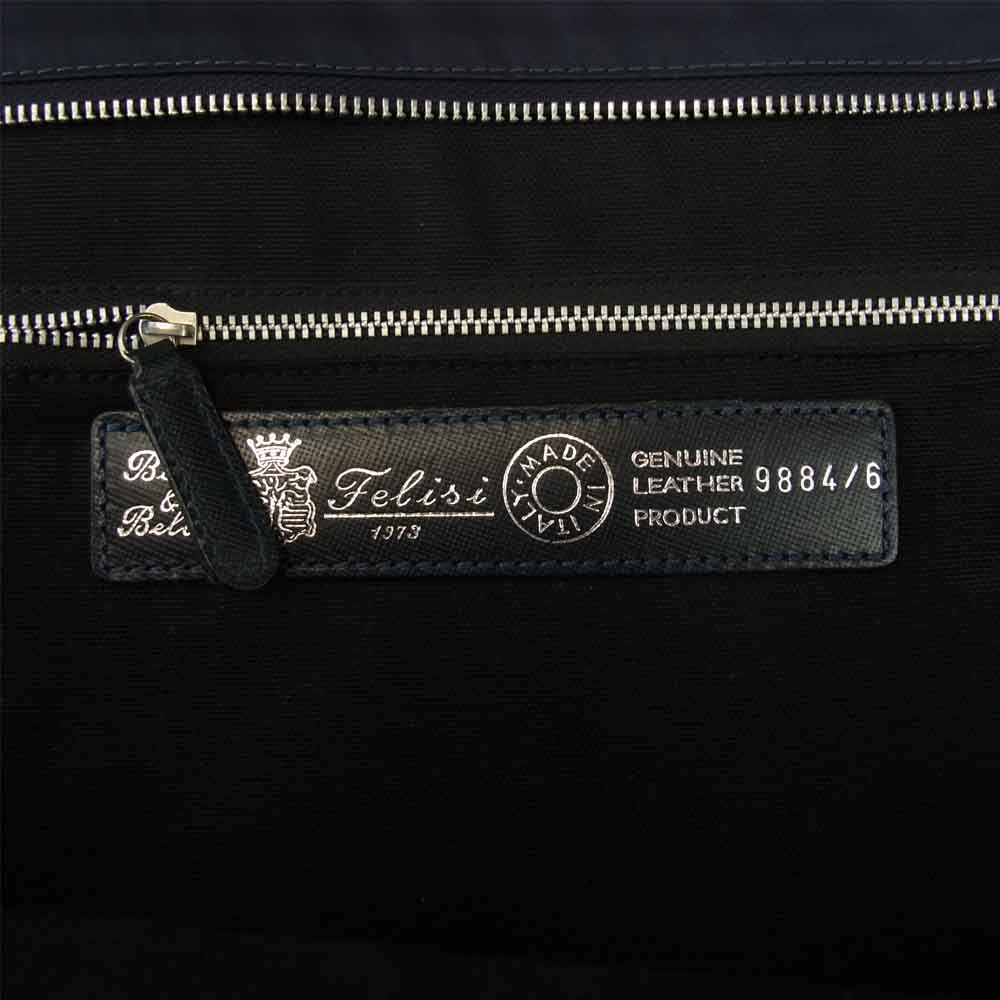 Felisi フェリージ 9884/6 レザー ナイロン ブリーフケース ブラック系 ネイビー系【中古】