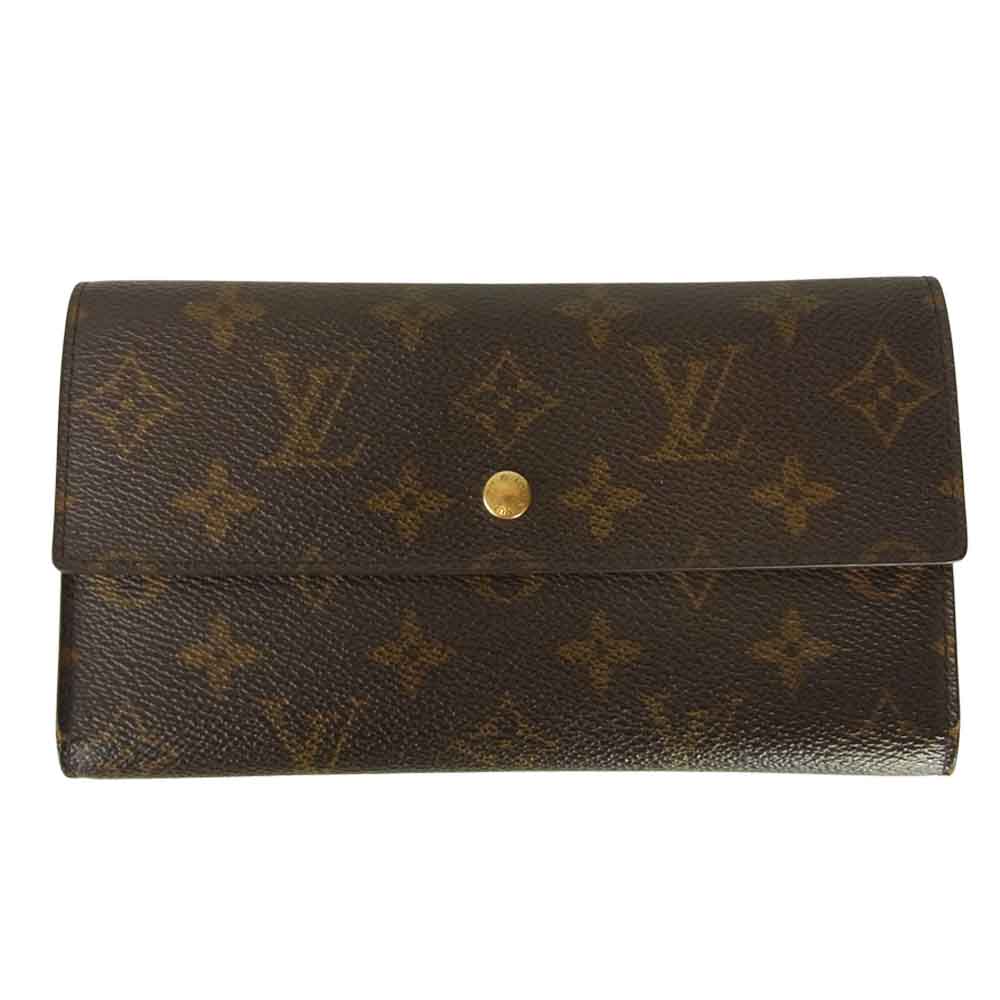 LOUIS VUITTON ルイ・ヴィトン M61217 モノグラム ポルトフォイユ インターナショナル ブラウン系【中古】