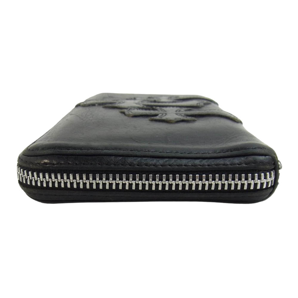 CHROME HEARTS クロムハーツ（原本無） REC F ZIP セメタリークロス レザー ウォレット ブラック系【中古】