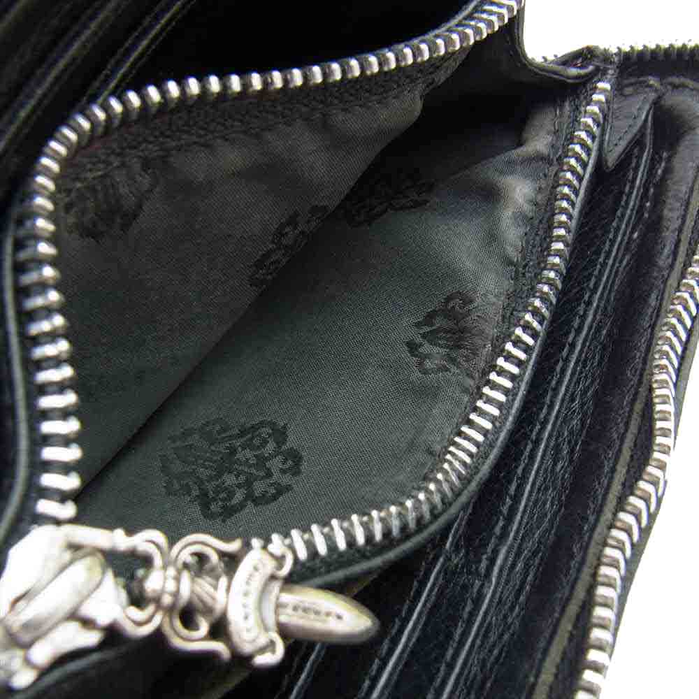 CHROME HEARTS クロムハーツ（原本無） REC F ZIP セメタリークロス レザー ウォレット ブラック系【中古】