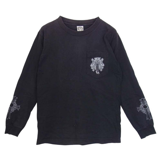 CHROME HEARTS クロムハーツ（原本無） ダガー プリント ロングスリーブ カットソー ブラック系 S【中古】