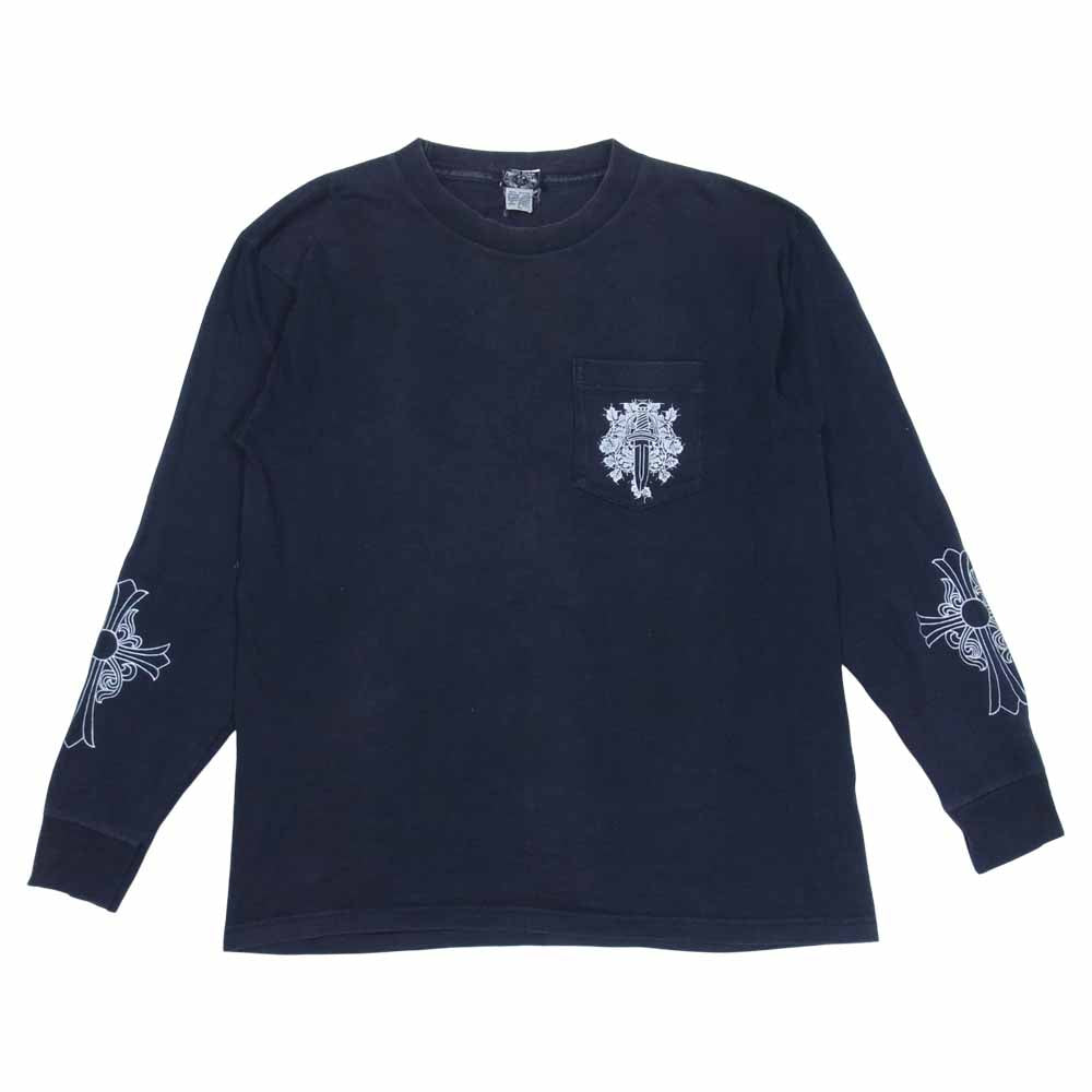 CHROME HEARTS クロムハーツ（原本無） ダガー プリント ロングスリーブ カットソー ダークネイビー系 L【中古】