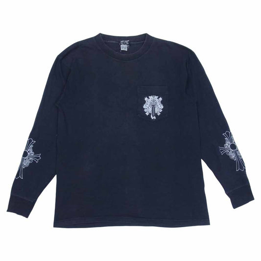 CHROME HEARTS クロムハーツ（原本無） ダガー プリント ロングスリーブ カットソー ダークネイビー系 L【中古】
