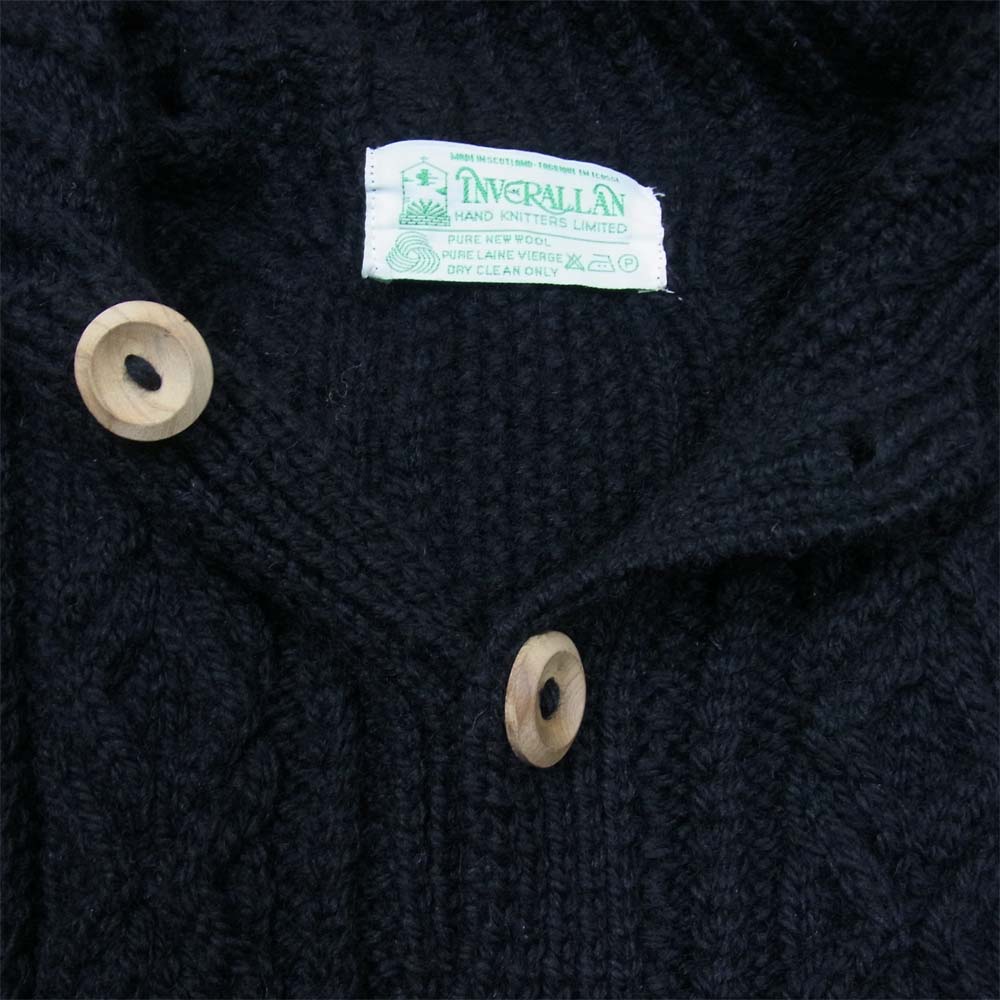 INVERALLAN インバーアラン 緑タグ 3A Lumber Cardigan ランバー カーディガン ブラック系 表記無し【中古】