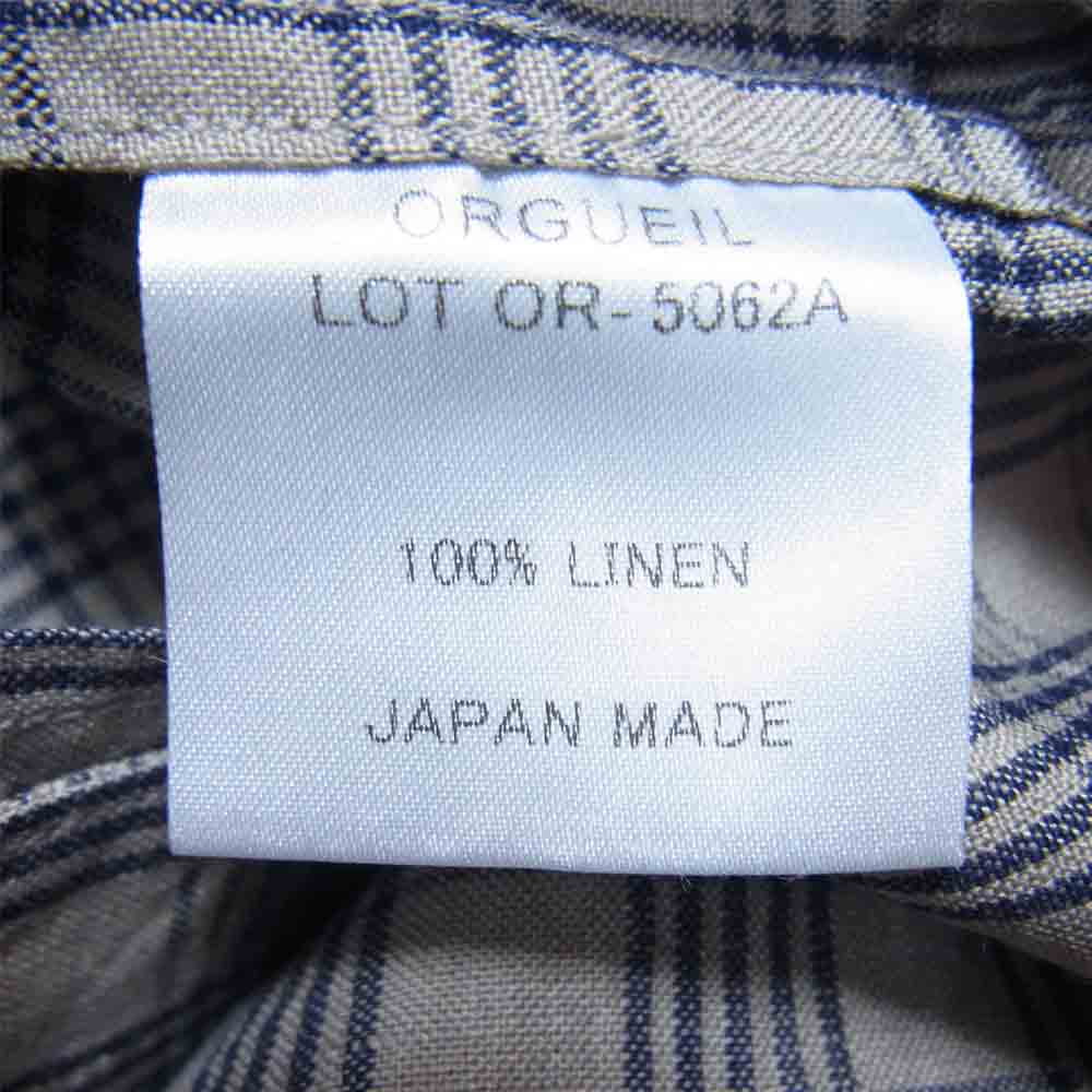 ORGUEIL オルゲイユ OR-5062A One Piece Coller Shirt ワン ピ―ス カラー 半袖 シャツ ベージュ系 42【新古品】【未使用】【中古】