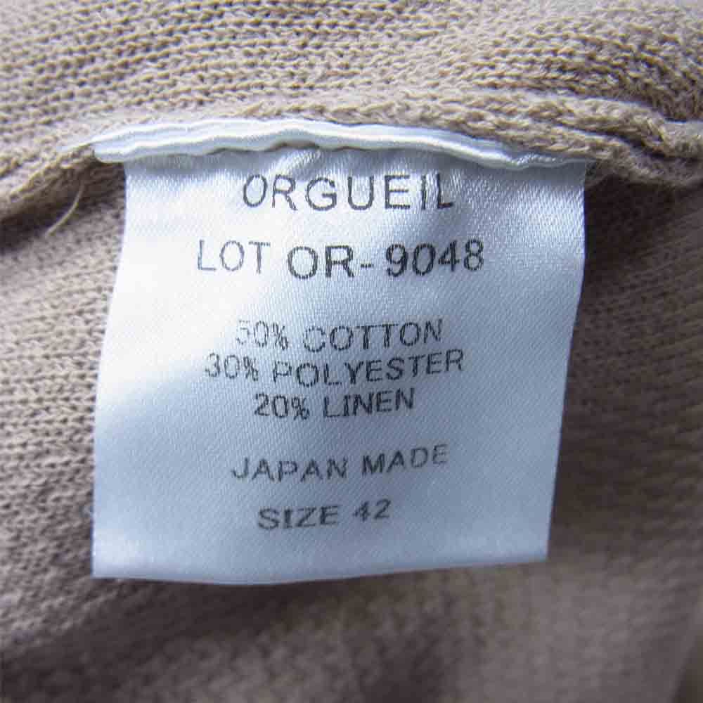 ORGUEIL オルゲイユ OR-9048 Knit Long Sleeve ニット ロング スリーブ 長袖 ベージュ系 42【新古品】【未使用】【中古】