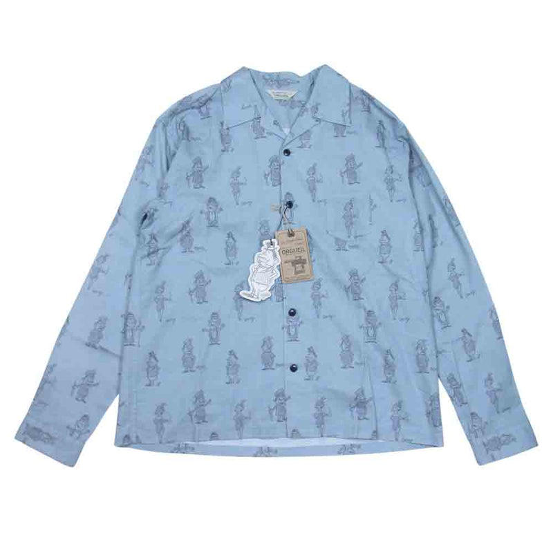 ORGUEIL オルゲイユ OR-5057 Long Sleeve Open Coller Shirt ロング スリーブ オープン カラー シャツ グレー系 42【新古品】【未使用】【中古】