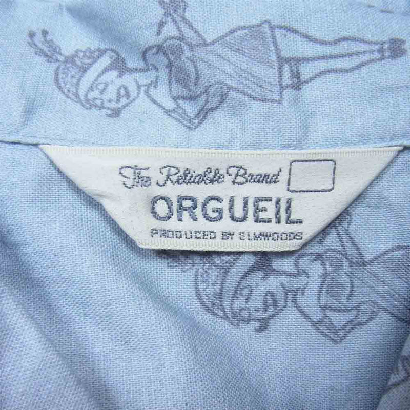 ORGUEIL オルゲイユ OR-5057 Long Sleeve Open Coller Shirt ロング スリーブ オープン カラー シャツ グレー系 42【新古品】【未使用】【中古】