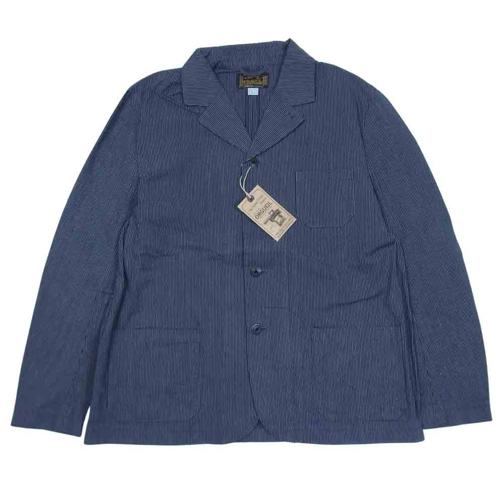 ORGUEIL オルゲイユ OR-4198A Stripe Sack Jacket ストライプ サック ジャケット ネイビー系 42【新古品】【未使用】【中古】