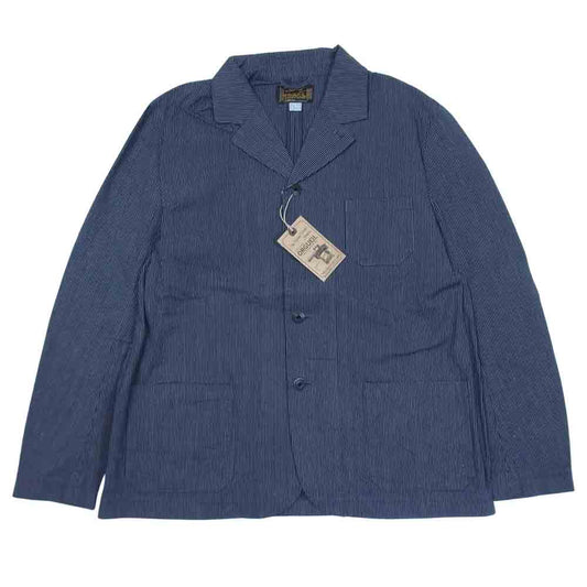 ORGUEIL オルゲイユ OR-4198A Stripe Sack Jacket ストライプ サック ジャケット ネイビー系 42【新古品】【未使用】【中古】