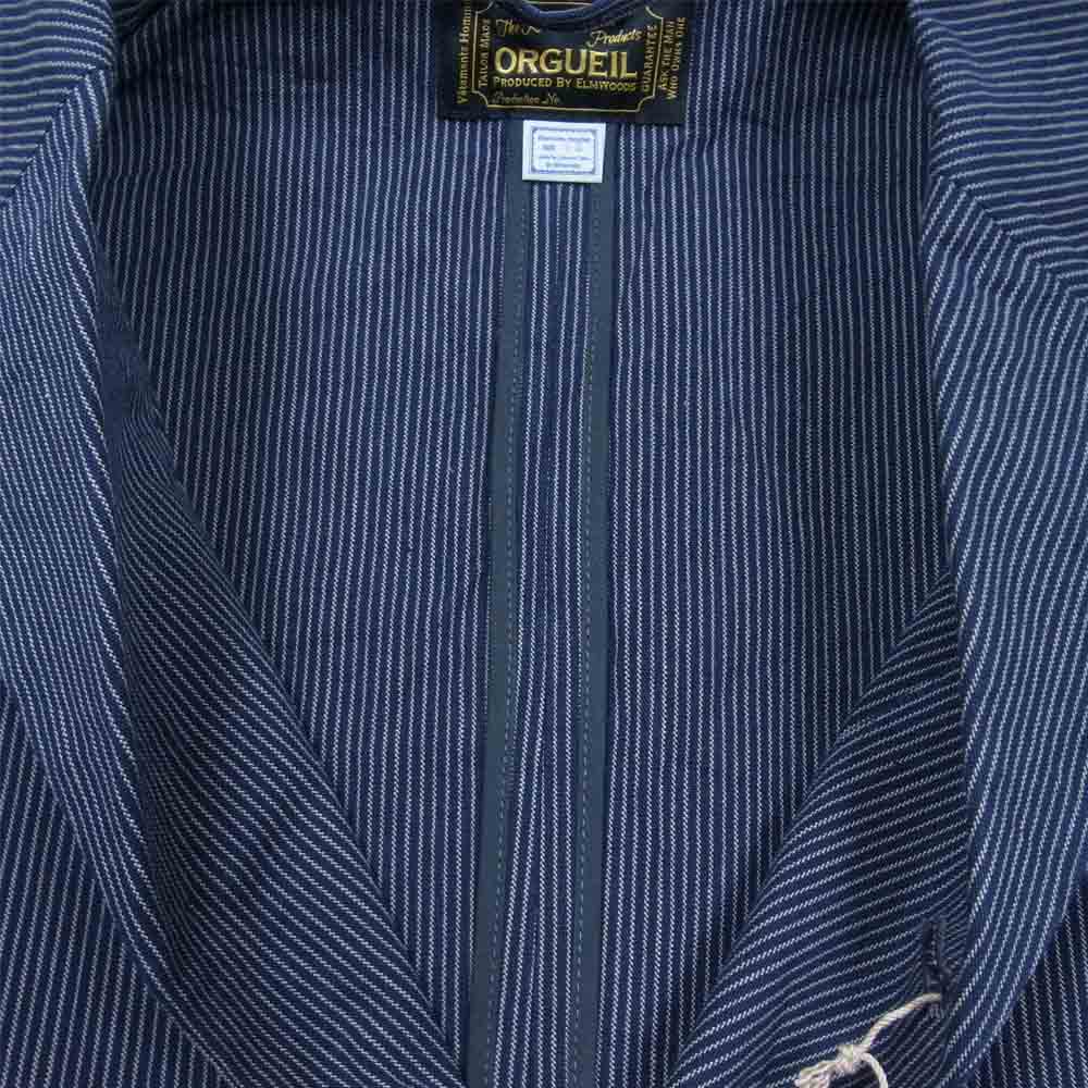 ORGUEIL オルゲイユ OR-4198A Stripe Sack Jacket ストライプ サック ジャケット ネイビー系 42【新古品】【未使用】【中古】