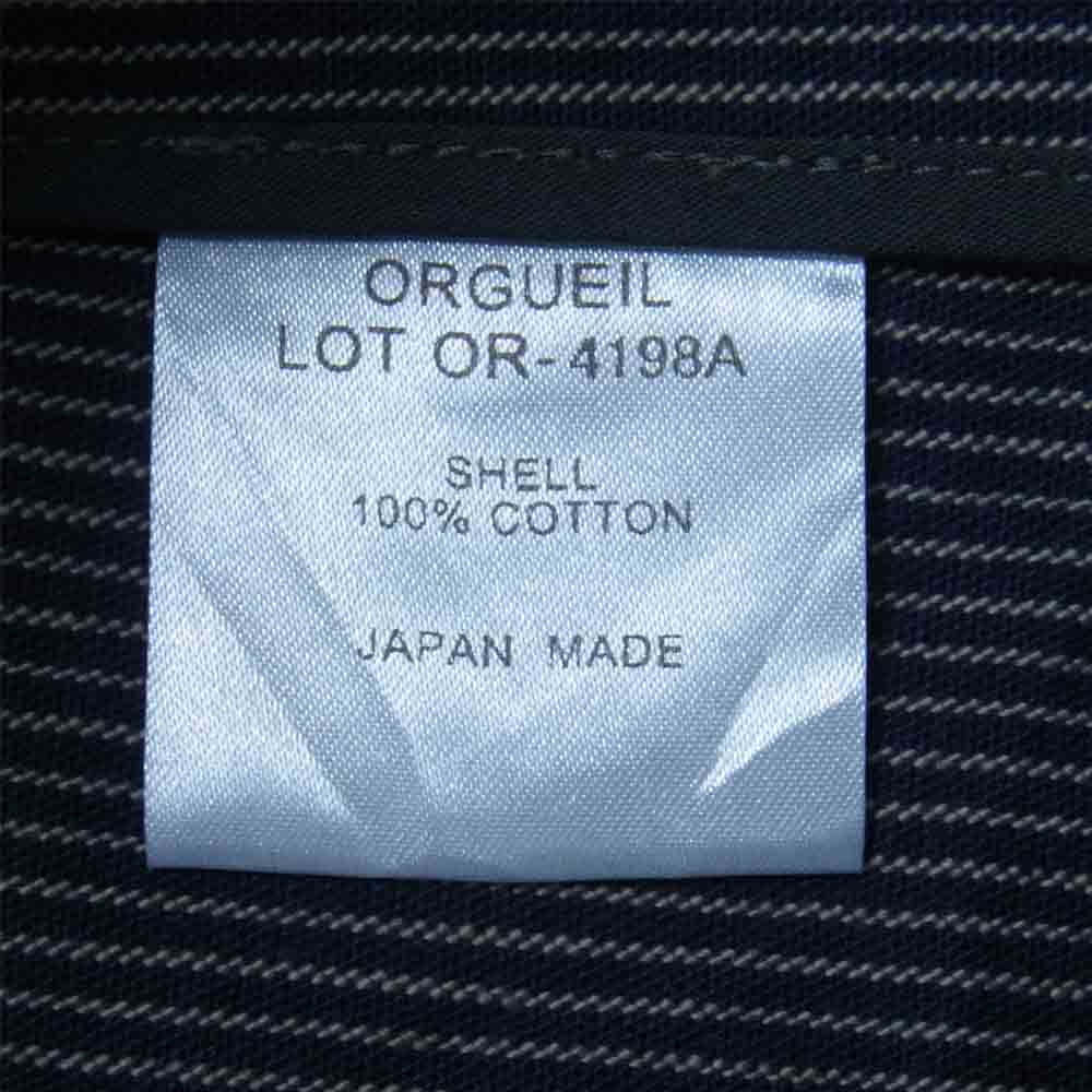 ORGUEIL オルゲイユ OR-4198A Stripe Sack Jacket ストライプ サック ジャケット ネイビー系 42【新古品】【未使用】【中古】