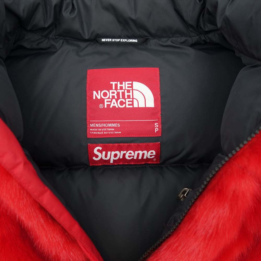 Supreme シュプリーム 20AW THE NORTHFACE Faux Fur Nuptse Jacket Red フェイクファー ヌプシ ジャケット ダウン レッド系 S【中古】