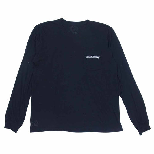 CHROME HEARTS クロムハーツ（原本無） スクロールラベル プリント 長袖Tシャツ ブラック系 L【中古】