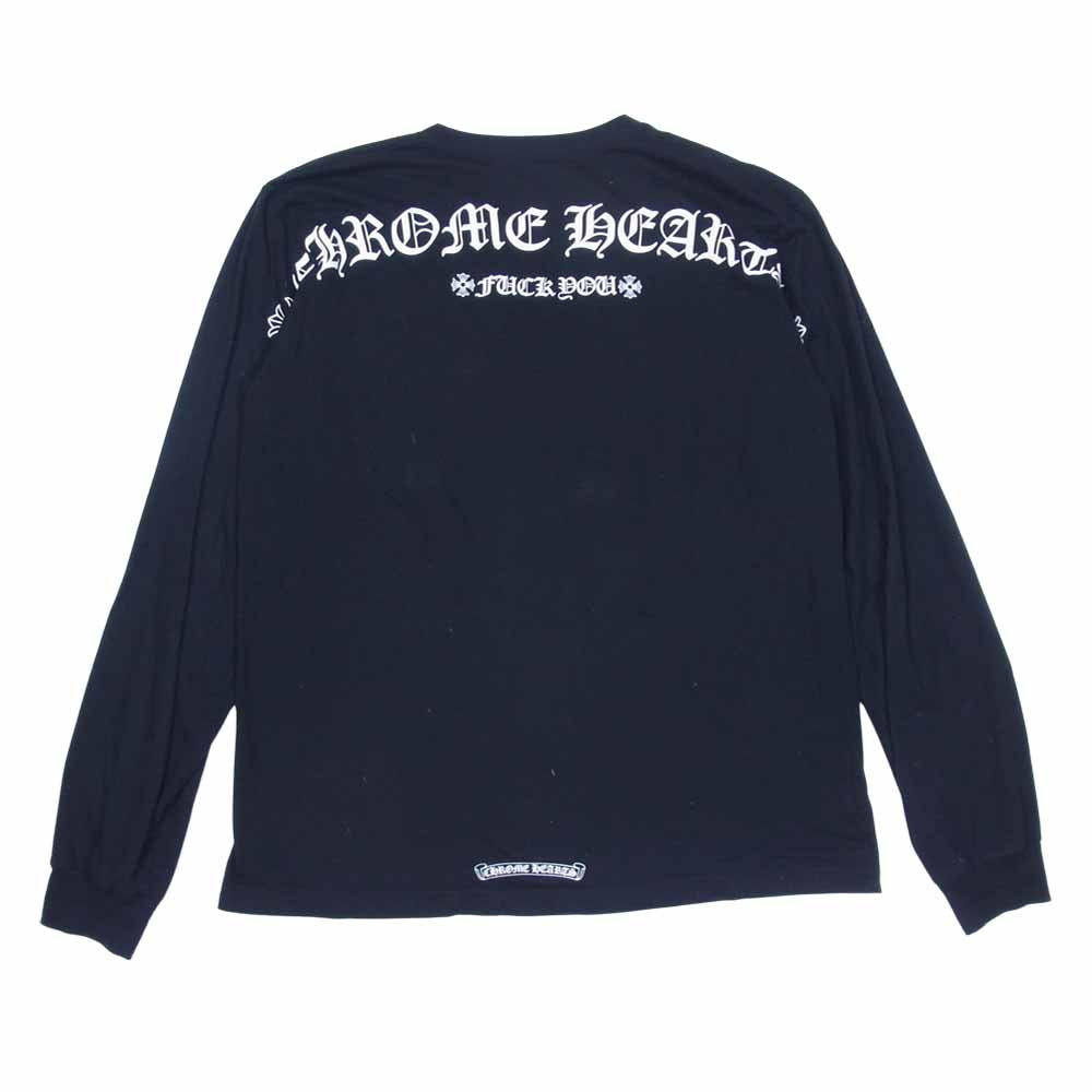CHROME HEARTS クロムハーツ（原本無） スクロールラベル プリント 長袖Tシャツ ブラック系 L【中古】