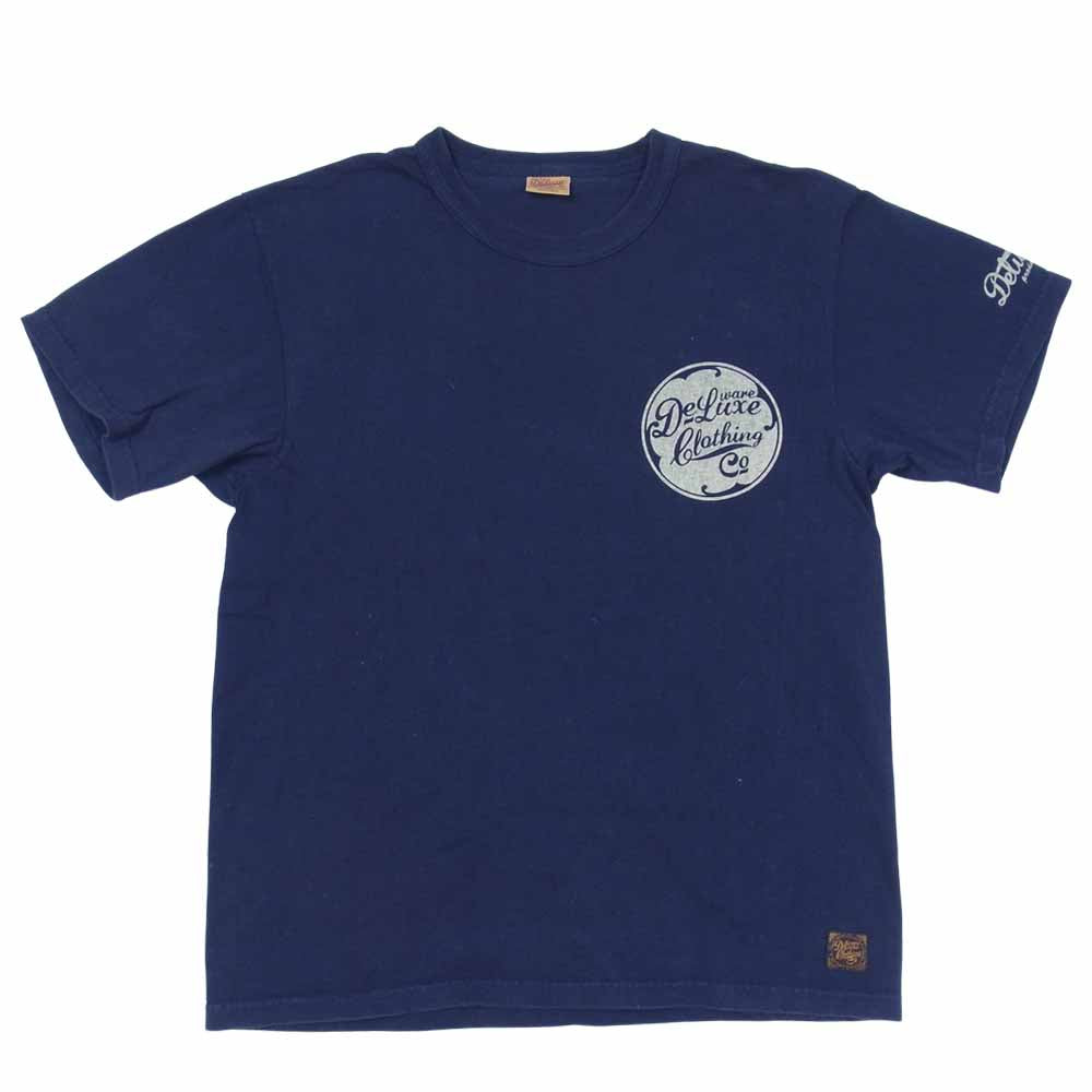 デラックスウエア プリント Tシャツ 半袖 コットン ネイビー系 M【中古】