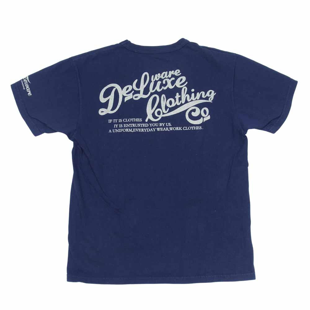 デラックスウエア プリント Tシャツ 半袖 コットン ネイビー系 M【中古】