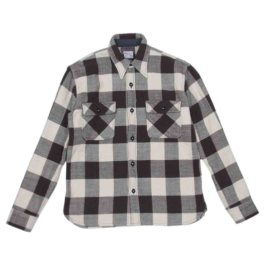 THE FLAT HEAD ザフラットヘッド ネル チェック 長袖 シャツ ダークブラウン系 36【中古】