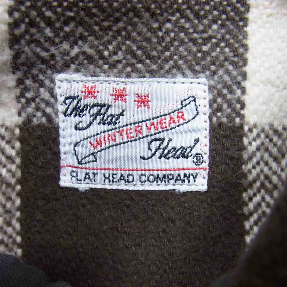 THE FLAT HEAD ザフラットヘッド ネル チェック 長袖 シャツ ダークブラウン系 36【中古】
