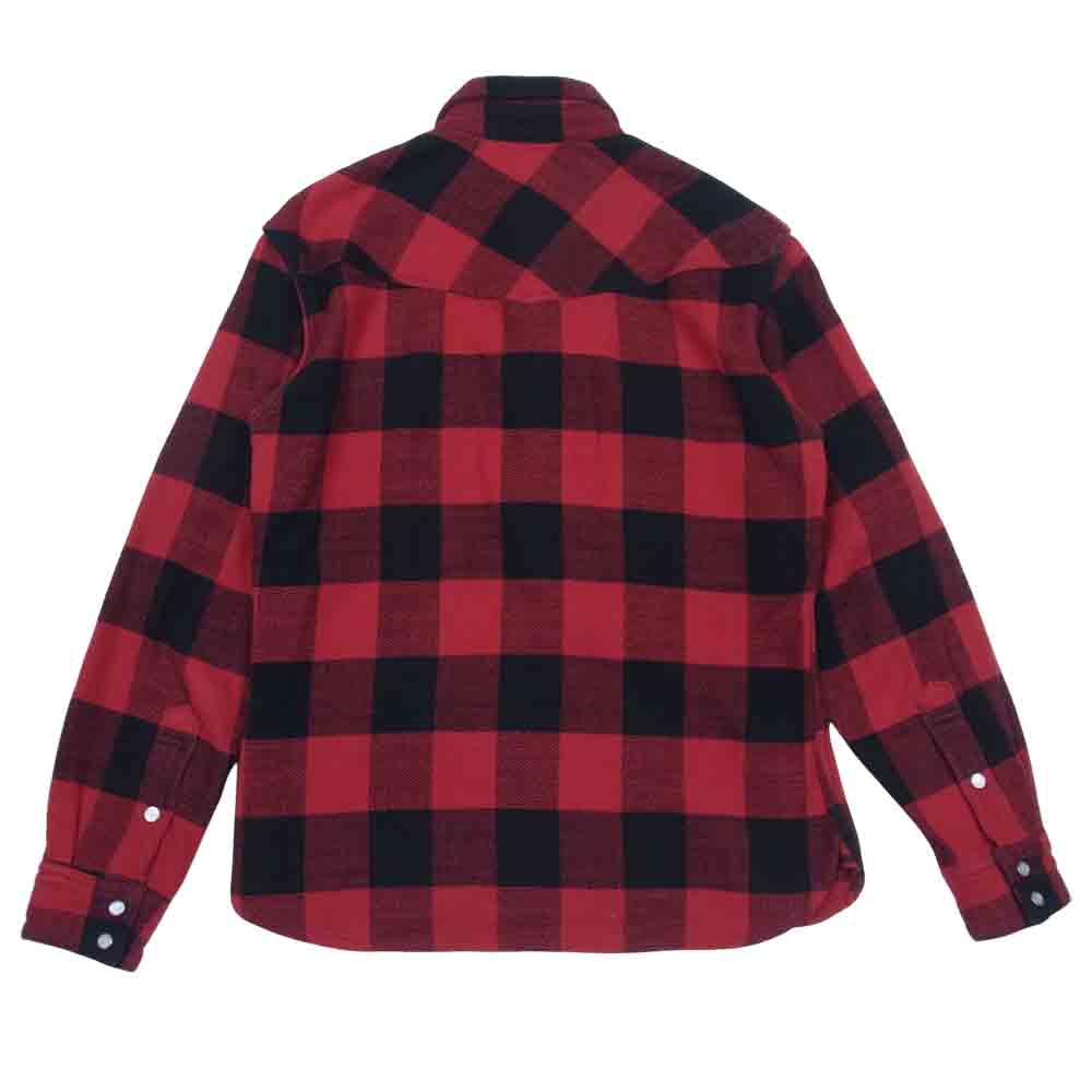 THE FLAT HEAD ザフラットヘッド ヘビー ネル チェック 長袖シャツ レッド系 36【中古】