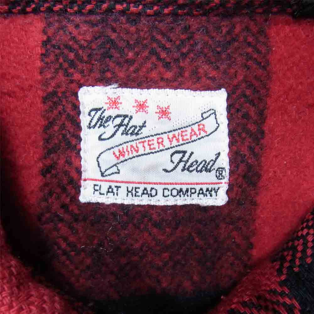 THE FLAT HEAD ザフラットヘッド ヘビー ネル チェック 長袖シャツ レッド系 36【中古】
