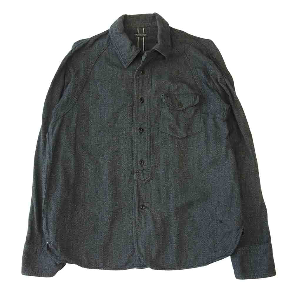 ブラックサイン ゴマ塩 チンストラップ シャツ ブラック系 40【中古】