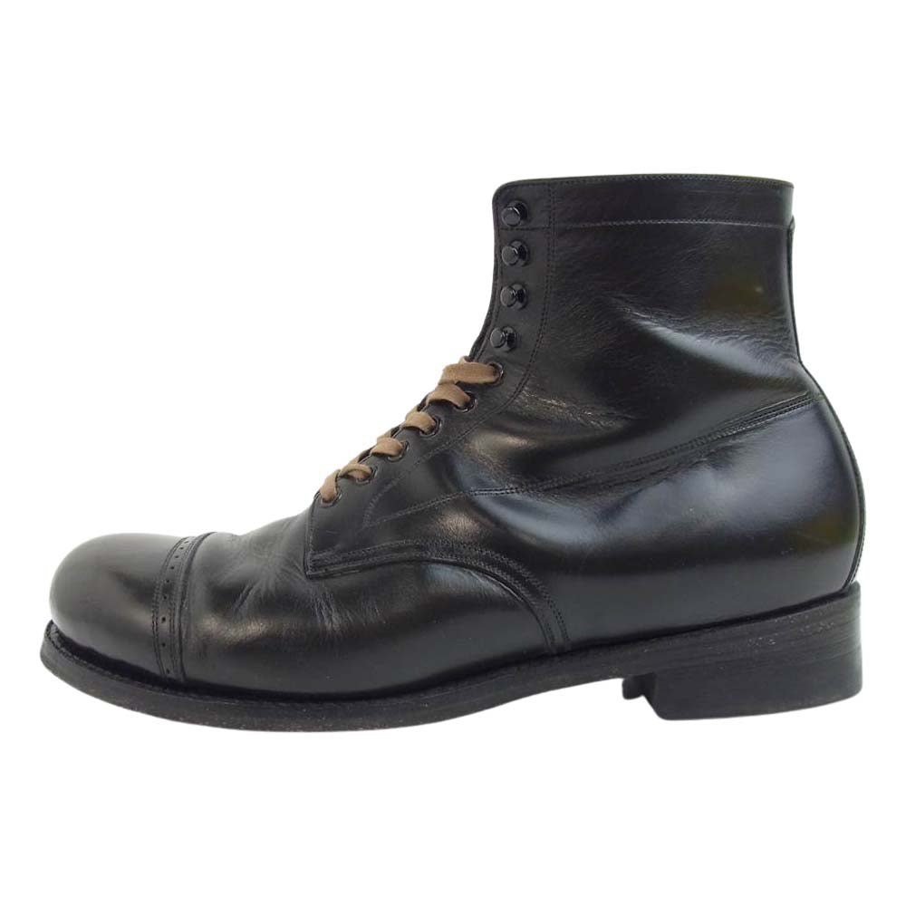 ブラックサイン BSFA-15620BR Army Last Mid Cut Dress パンチング キャップトゥ アーミー ミッドカット ドレス ブーツ ブラック系 9D【中古】