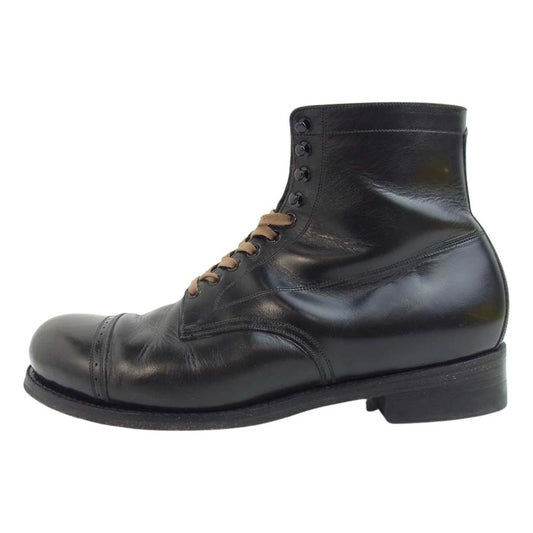 ブラックサイン BSFA-15620BR Army Last Mid Cut Dress パンチング キャップトゥ アーミー ミッドカット ドレス ブーツ ブラック系 9D【中古】