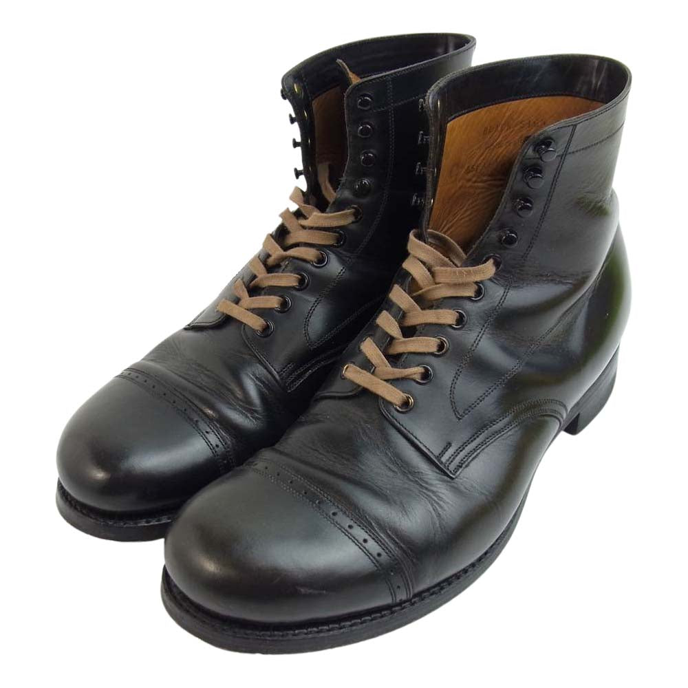 ブラックサイン BSFA-15620BR Army Last Mid Cut Dress パンチング キャップトゥ アーミー ミッドカット ドレス ブーツ ブラック系 9D【中古】