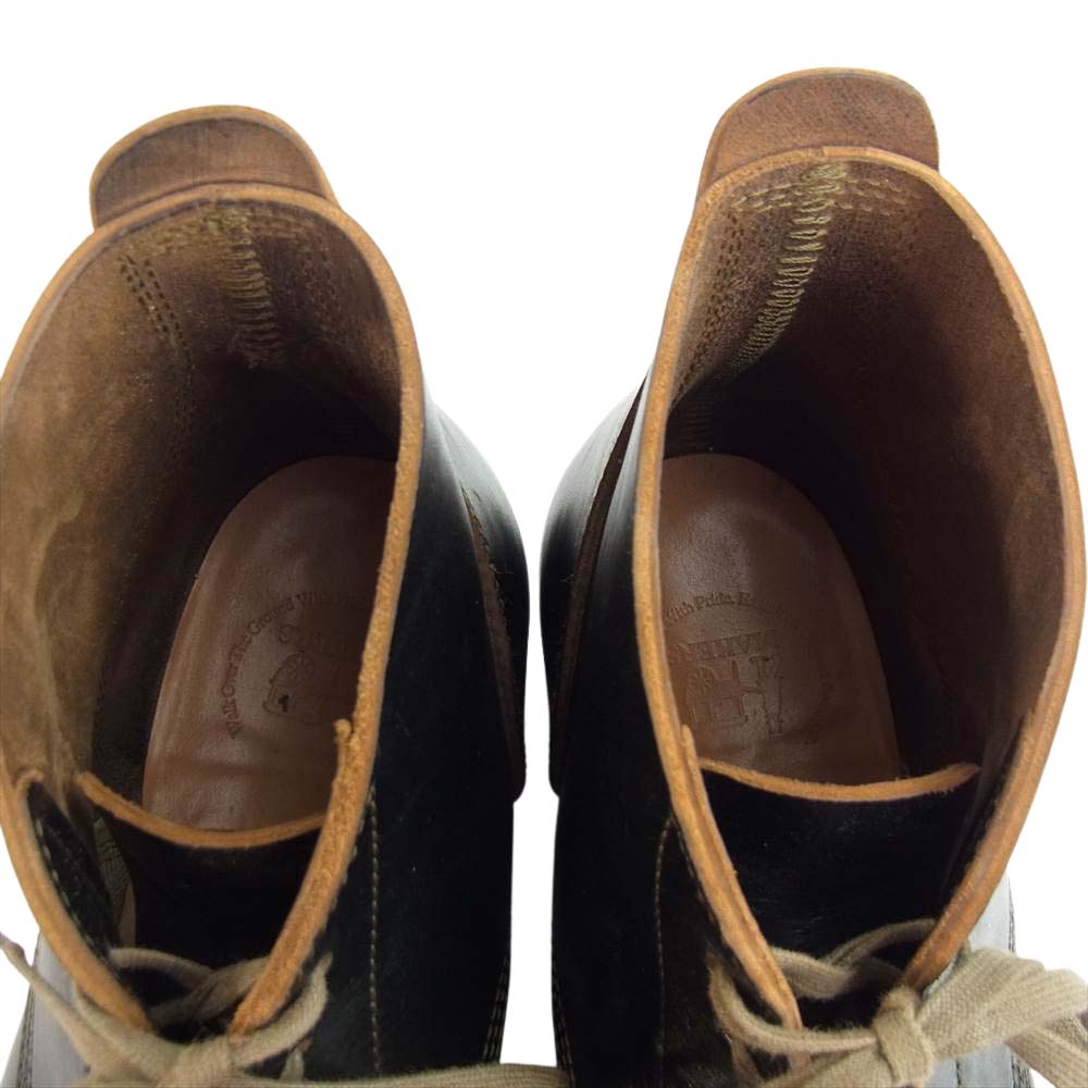 メイカーズ BONE SINGLE LEATHER SOLE BOOTS ボーン シングル レザー ソール ブーツ ブラック系 実寸約27cm【中古】