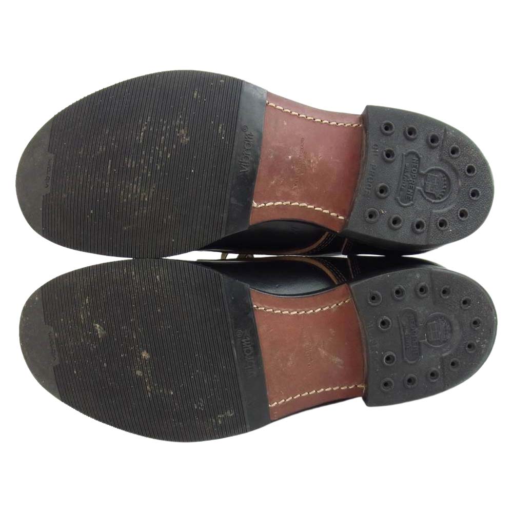 メイカーズ BONE SINGLE LEATHER SOLE BOOTS ボーン シングル レザー ソール ブーツ ブラック系 実寸約27cm【中古】