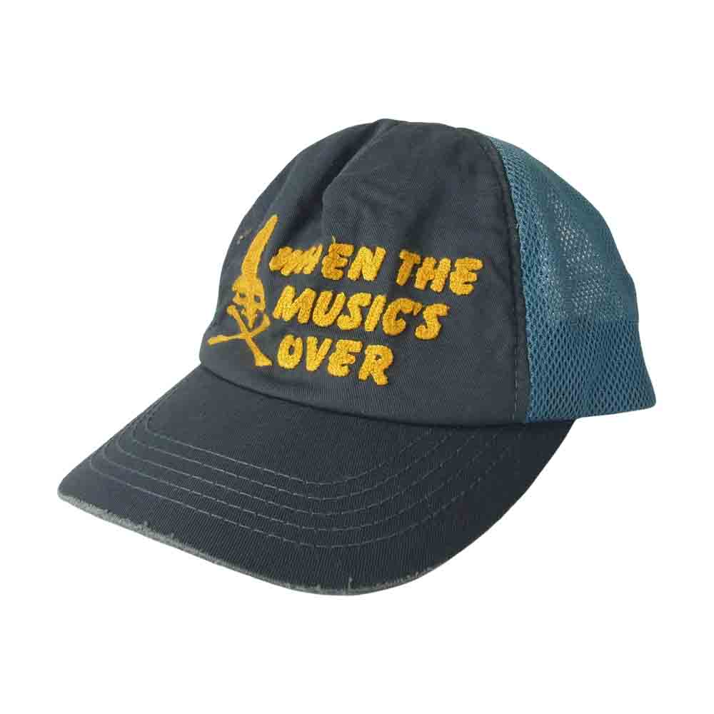 HYSTERIC GLAMOUR ヒステリックグラマー 0202QH01 WHEN THE MUSICS OVER 刺繍 メッシュ キャップ ブルー系 F【中古】
