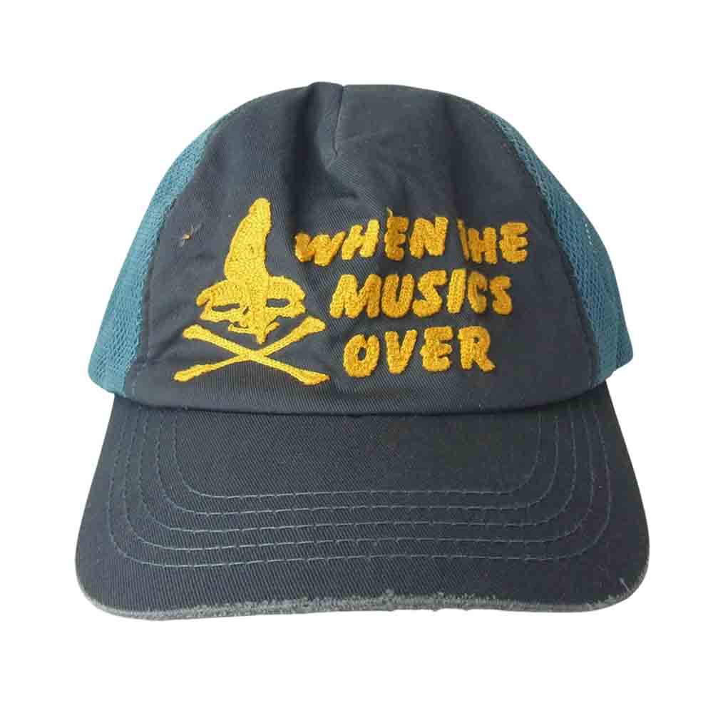 HYSTERIC GLAMOUR ヒステリックグラマー 0202QH01 WHEN THE MUSICS OVER 刺繍 メッシュ キャップ ブルー系 F【中古】