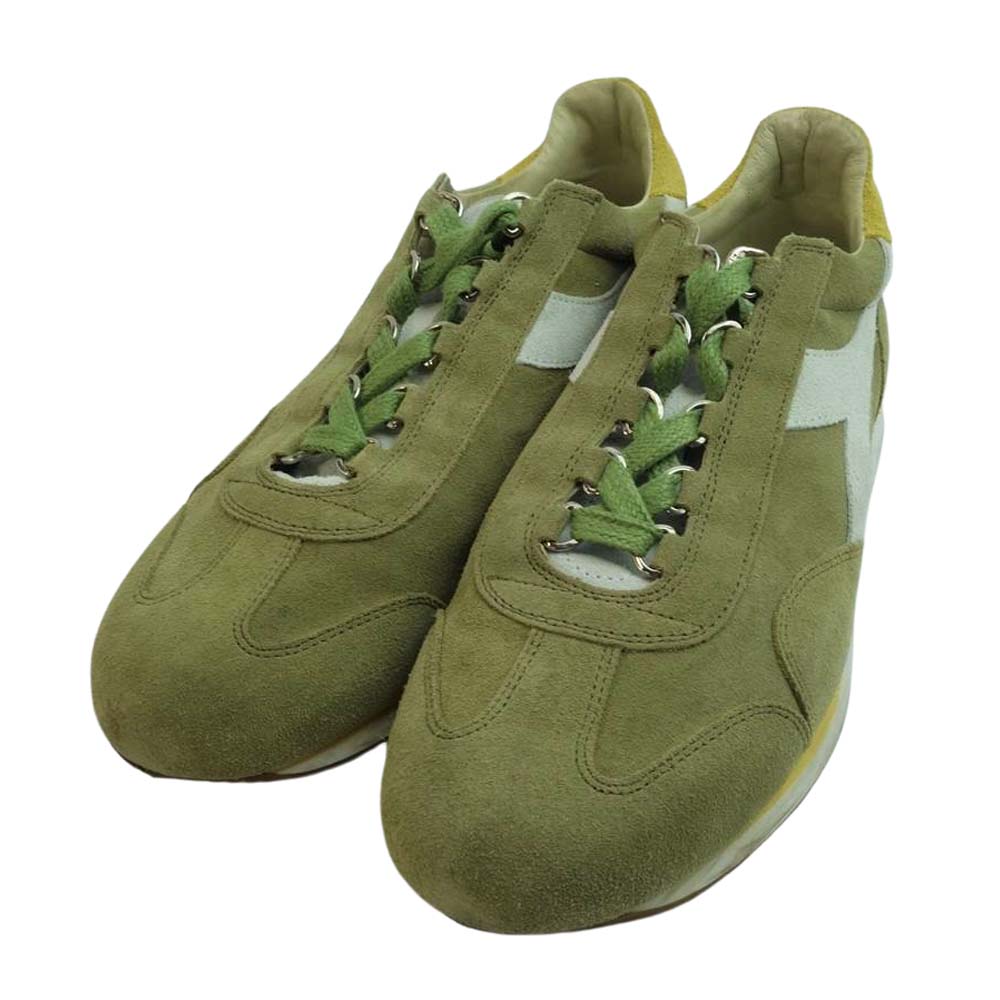 Diadora ディアドラ 60062 EQUIPE KIDSKIN エキップ キッドスキン スエード スニーカー カーキ系 26cm【中古】