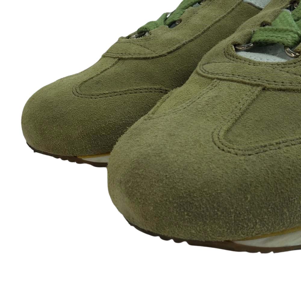 Diadora ディアドラ 60062 EQUIPE KIDSKIN エキップ キッドスキン スエード スニーカー カーキ系 26cm【中古】
