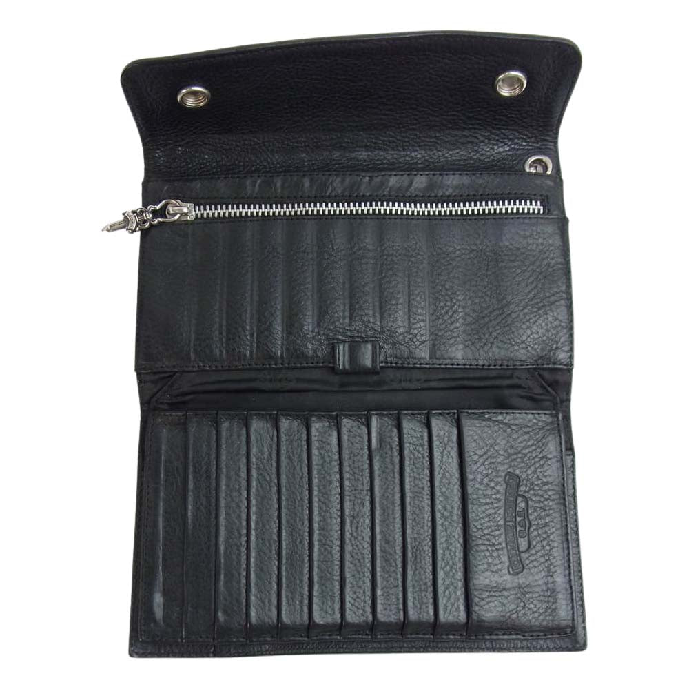 CHROME HEARTS クロムハーツ（原本有） WAVE WALLET ウェーブウォレット クロスボール ブラック系【中古】