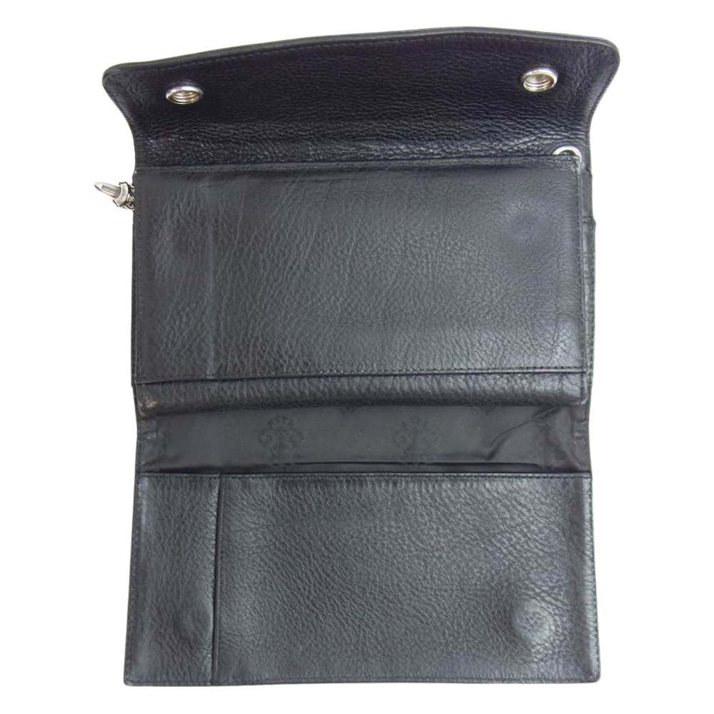 CHROME HEARTS クロムハーツ（原本有） WAVE WALLET ウェーブウォレット クロスボール ブラック系【中古】